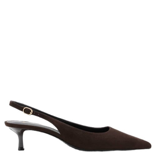 Mango slingback pumps donkerbruin
