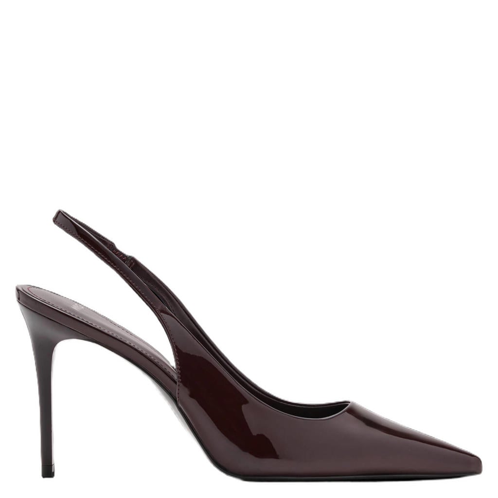 Bordeaux dames Mango lakleren slingback pumps met naaldhak -