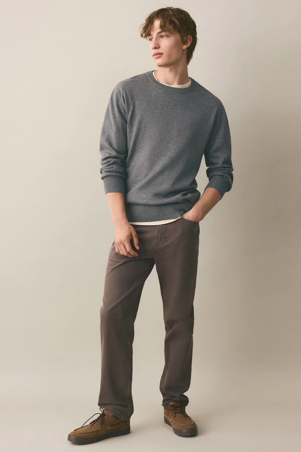 MANGO TEEN katoenen trui - grijs