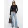 MANGO TEEN gebreide top - zwart