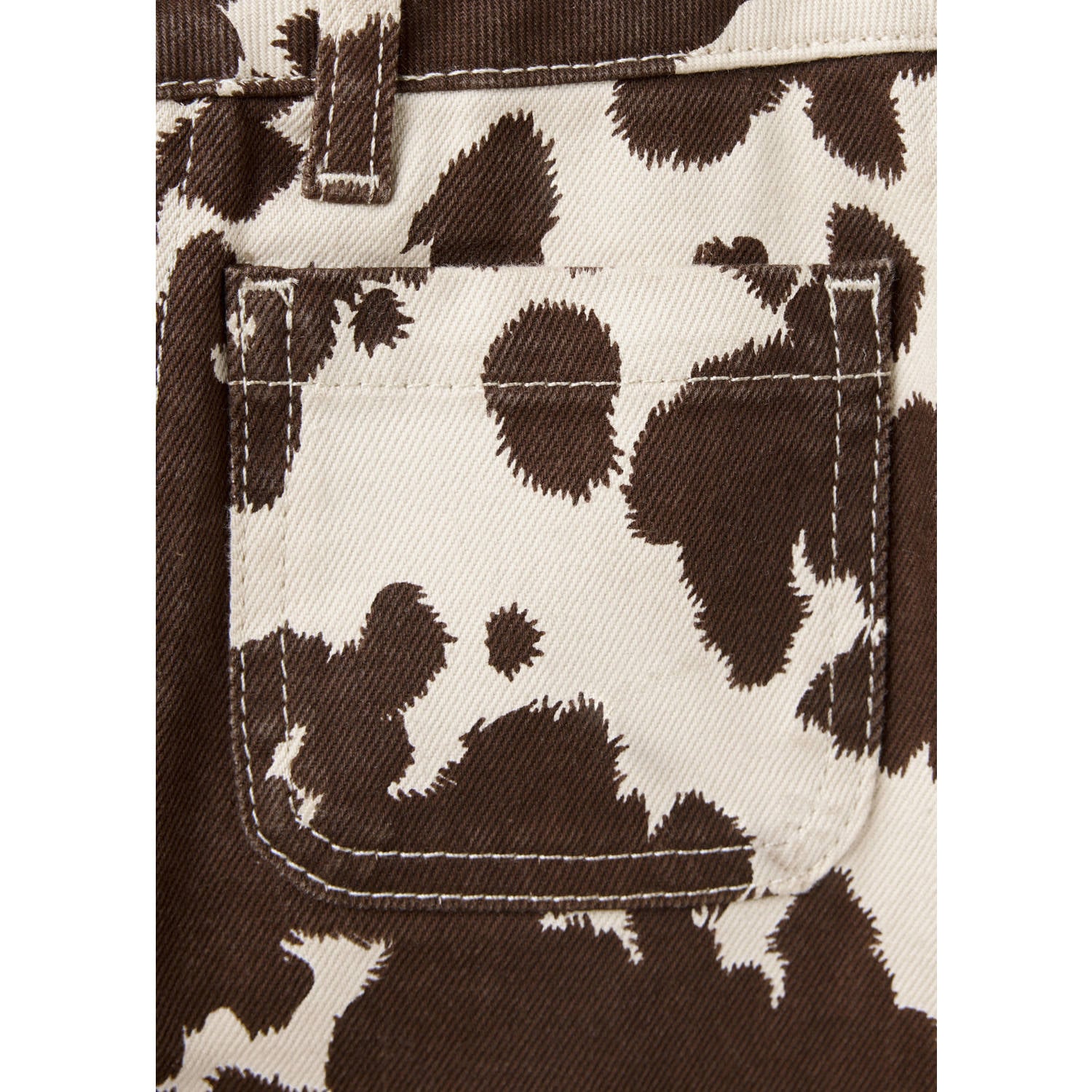 Mango Kids wide leg jeans met koeienprint