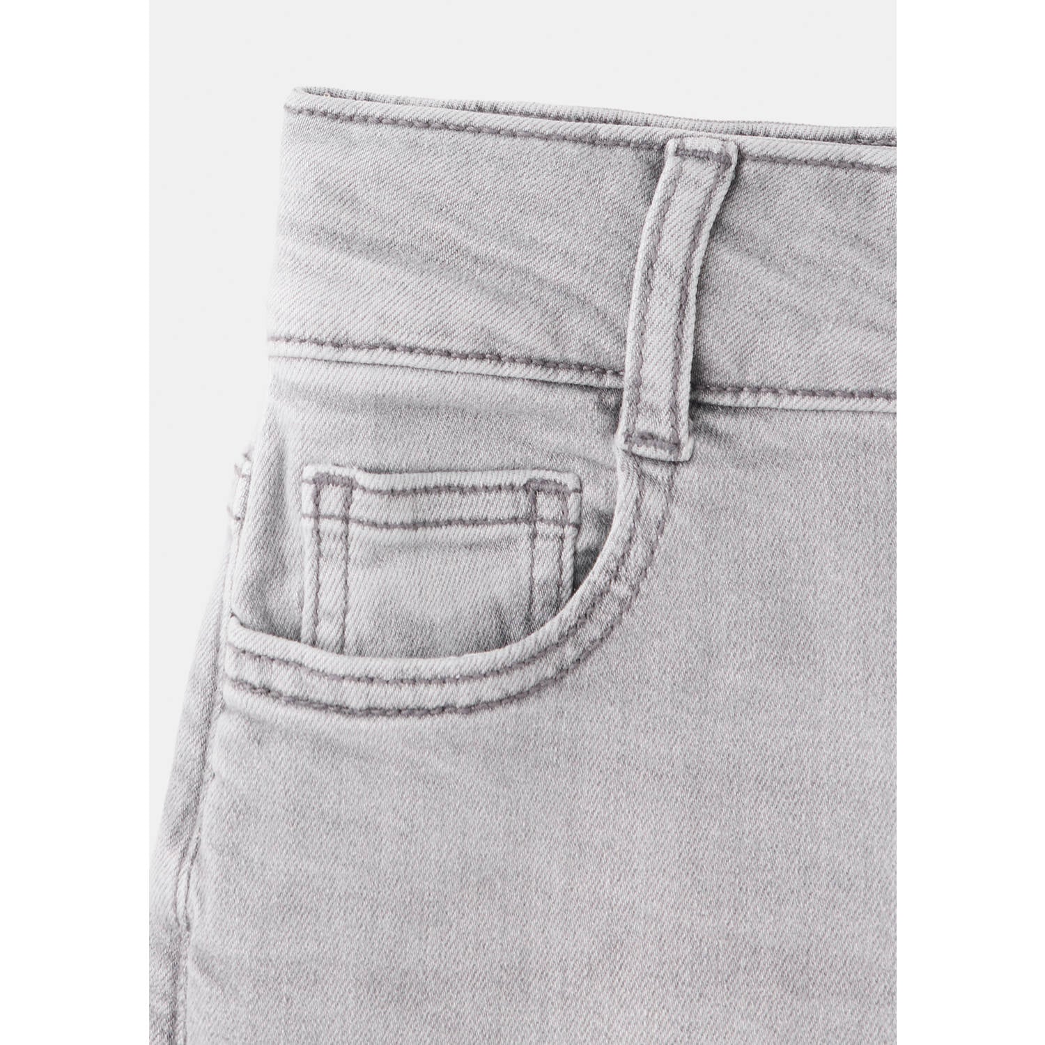 Mango Kids regular waist flared jeans met split grijs