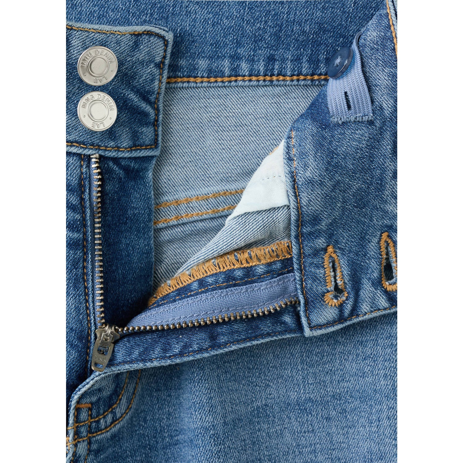 Mango Kids flared jeans met split medium blauw