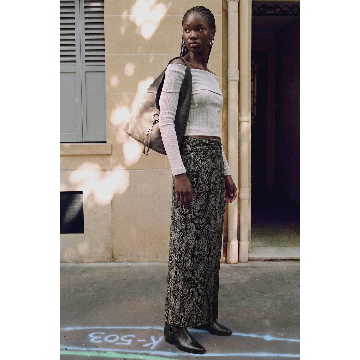 MANGO TEEN maxi rok met paisley zwart