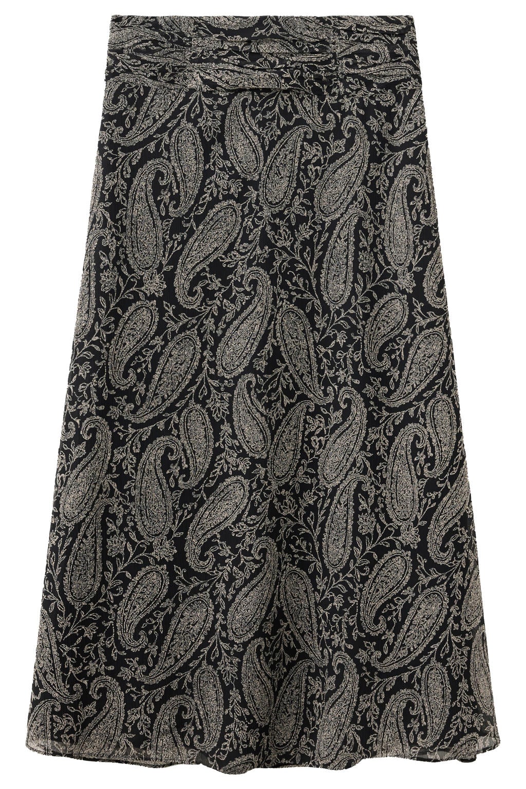 Zwart en beige meisjes MANGO TEEN maxi rok met paisley voorzien van