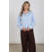 NUKUS blouse met strass-steentjes en krijtstreep - blauw