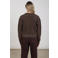 NUKUS gebreid vest met glitters - donkerbruin