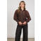 NUKUS semi-transparante blouse met broderie - bruin