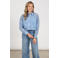 NUKUS semi-transparante blouse met borduursels - blauw