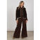 NUKUS wide leg broek - roodbruin