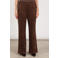 NUKUS suèdelook straight leg broek - donkerbruin