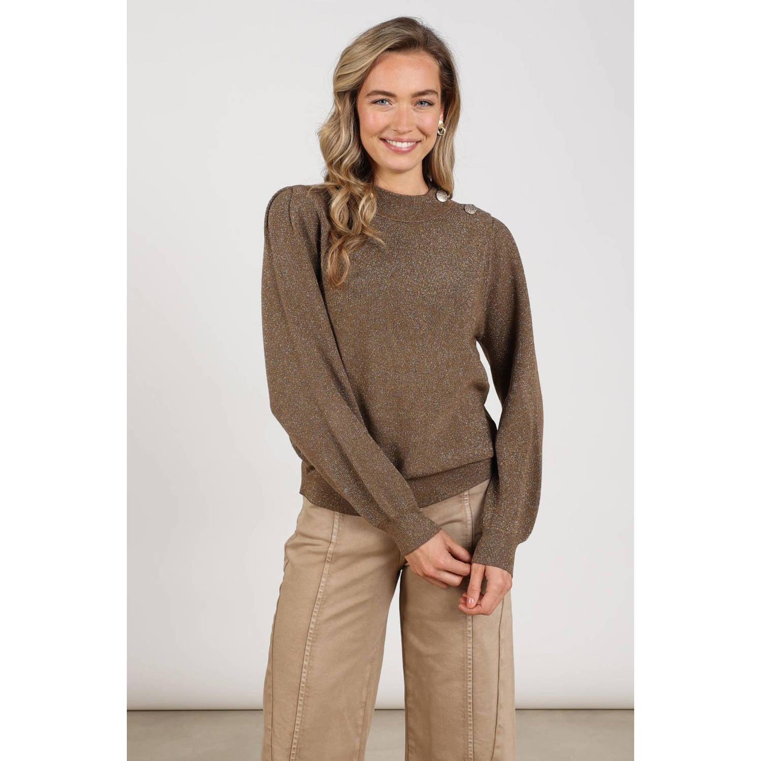 NUKUS coltrui met glitters bruin