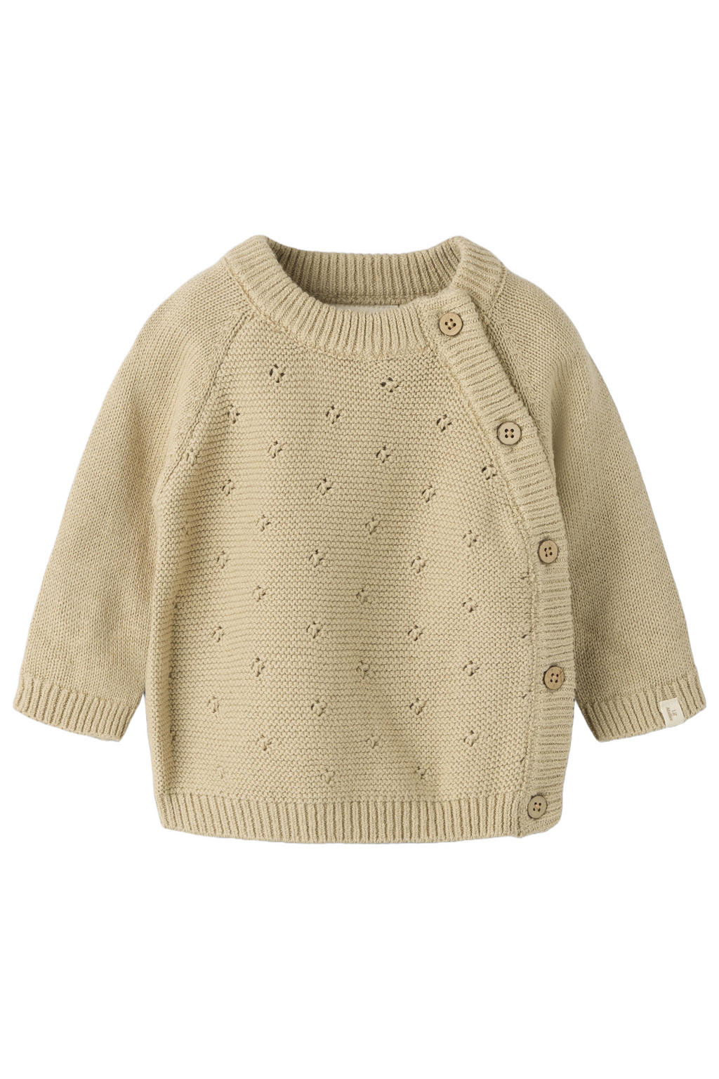 LIL' ATELIER BABY katoenen gebreide trui - beige