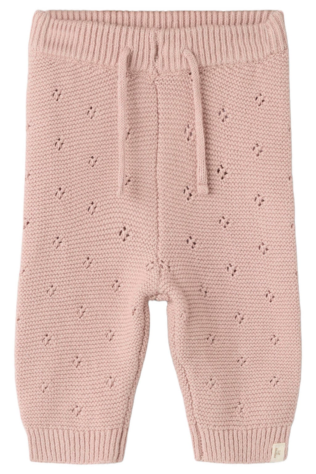 LIL' ATELIER BABY katoenen regular fit gebreide babybroek - roze