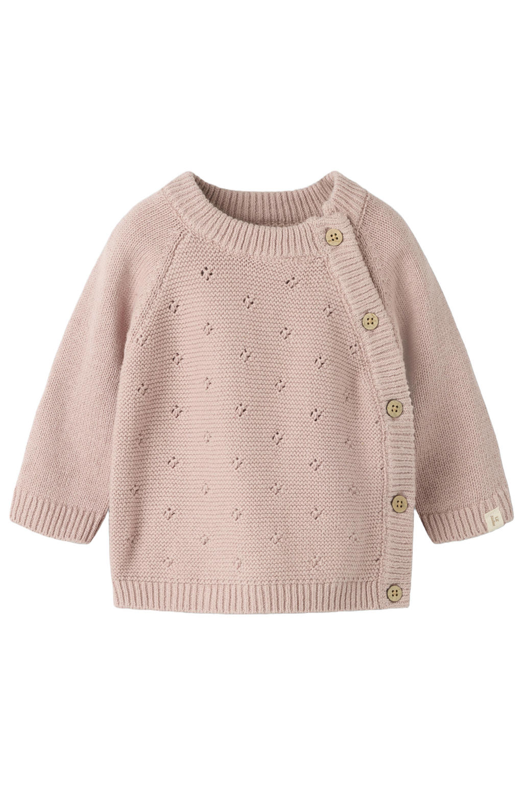 LIL' ATELIER BABY katoenen gebreide trui - lichtroze