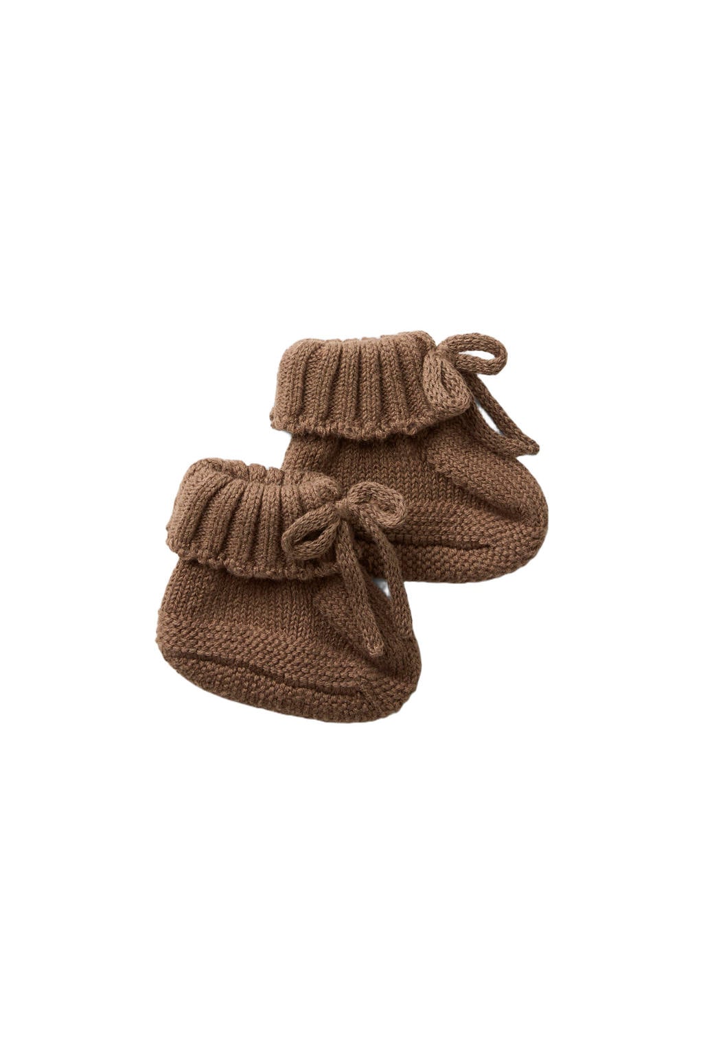 LIL' ATELIER BABY katoenen gebreide babyslofjes - donkerbruin