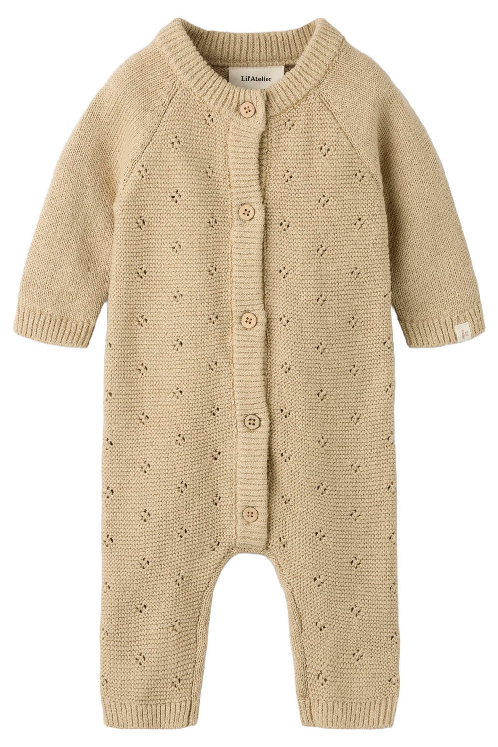 LIL' ATELIER BABY katoenen boxpak - beige