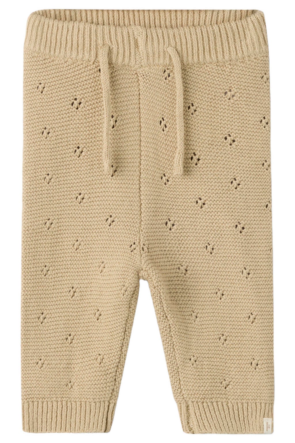 LIL' ATELIER BABY katoenen regular fit gebreide babybroek - beige