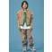 NAME IT KIDS katoenen tussenjas met print - bruin