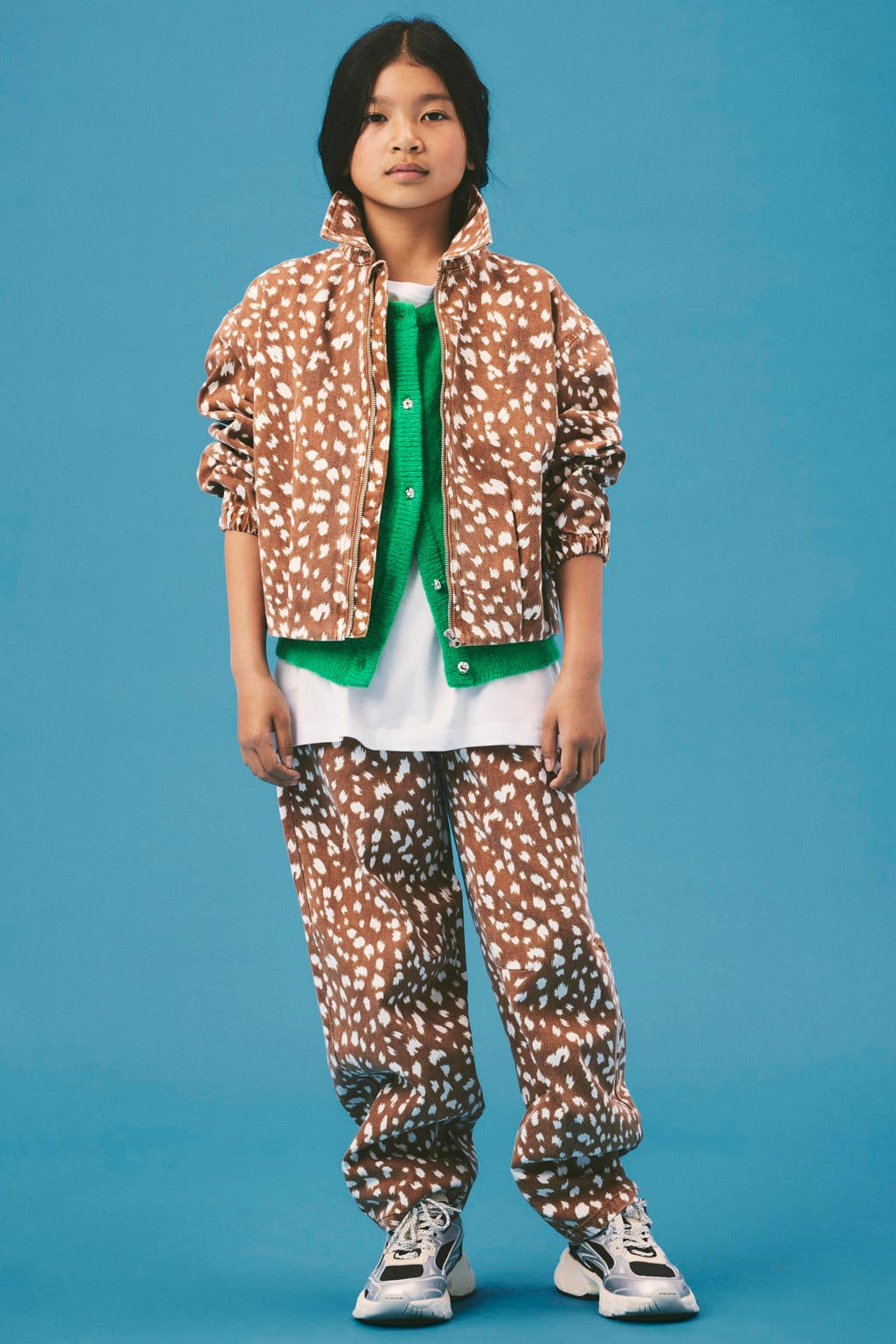NAME IT KIDS barrel casual broek met print - bruin