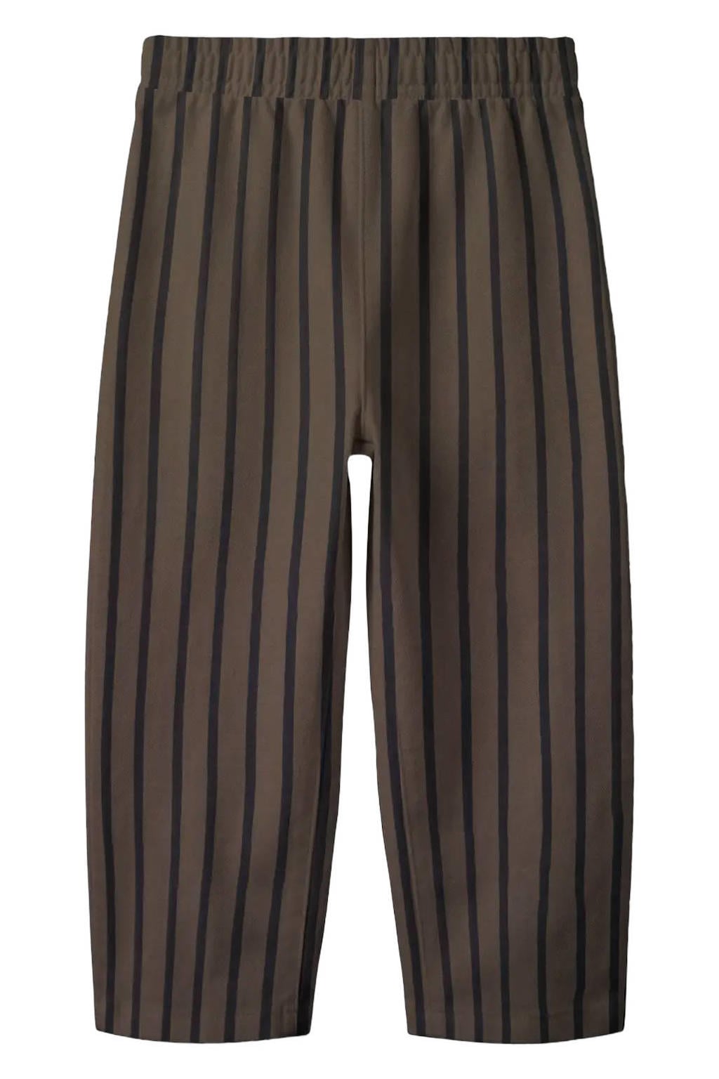 NAME IT MINI barrel gestreepte sweatpants - donkerbruin