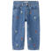 NAME IT MINI gebloemde mom jeans met borduursels - mediumblauw