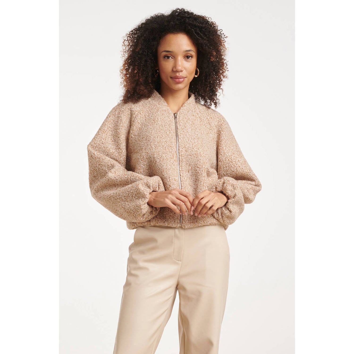 Smashed Lemon bouclé bomberjack beige