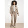 Smashed Lemon straight leg broek met print en wol - beige