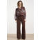 Smashed Lemon high waist wide leg pantalon - roodbruin