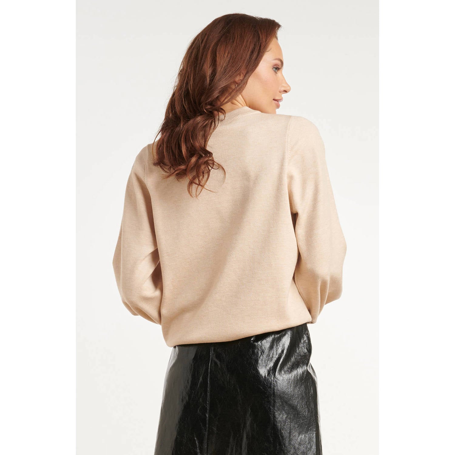 Smashed Lemon top met print beige