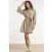 Smashed Lemon gebloemde blousejurk met ceintuur - beige