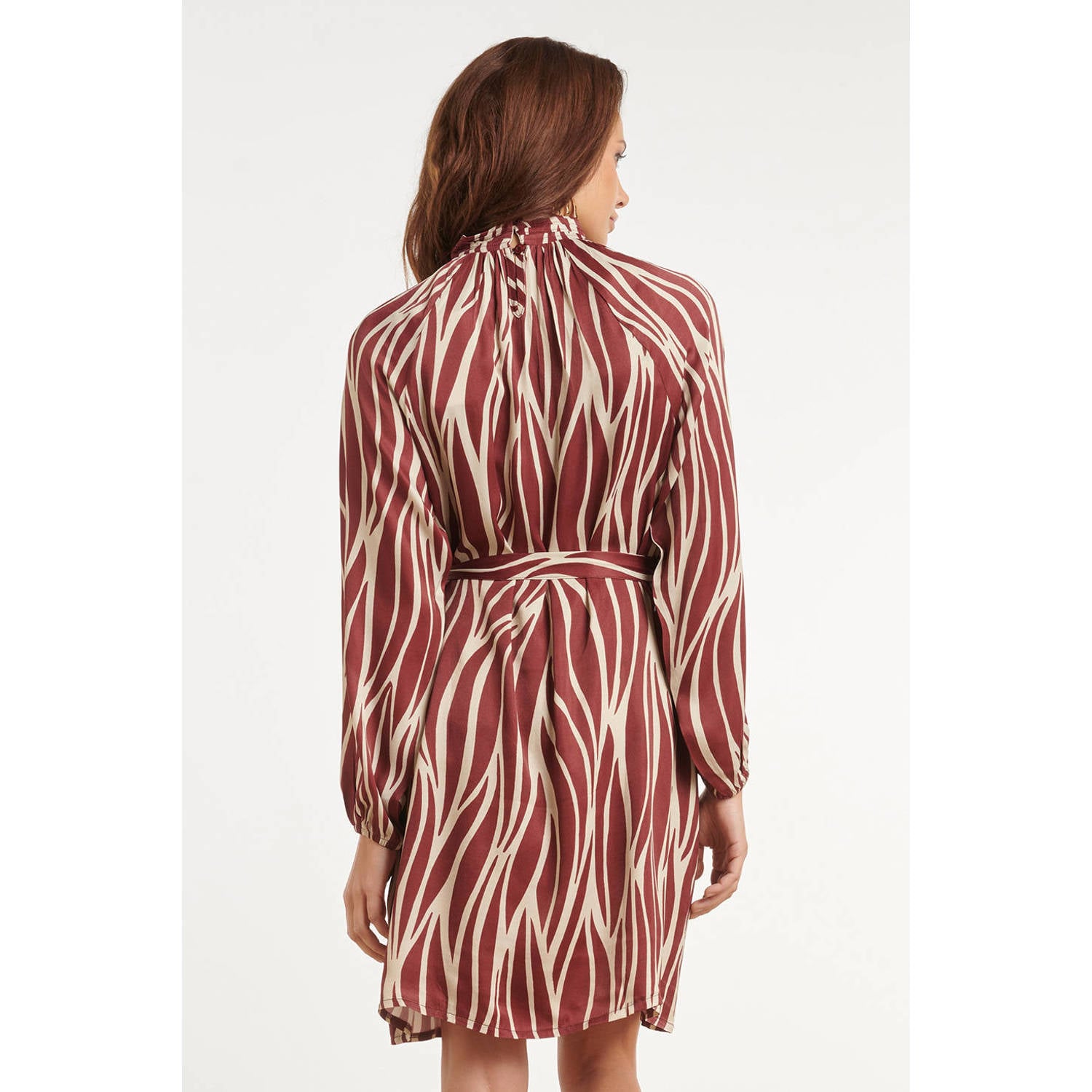 Smashed Lemon mini coljurk met ceintuur en print rood