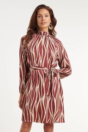 mini coljurk met ceintuur en print - rood