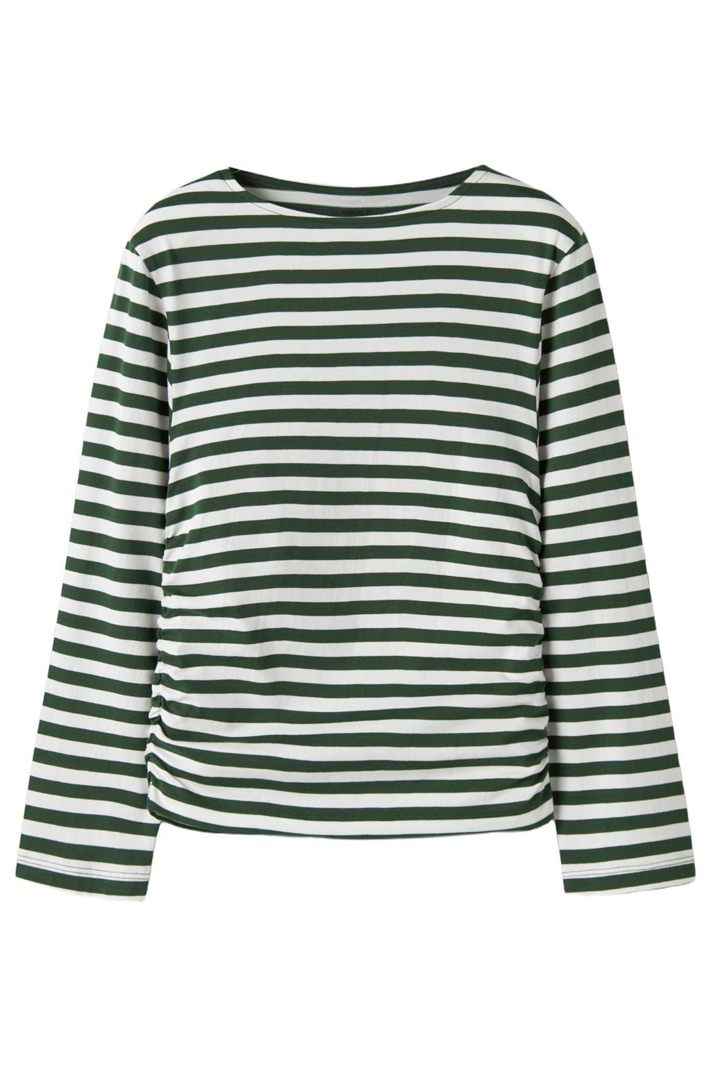 NAME IT KIDS gestreepte longsleeve - groen/wit