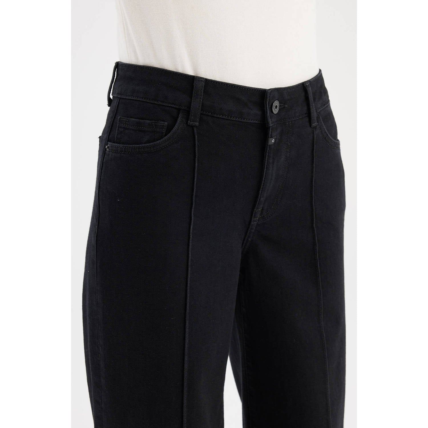 Cup of Joe Denim wide leg jeans zwart
