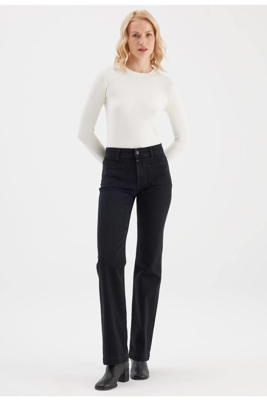 Cup of Joe Denim straight leg jeans - zwart