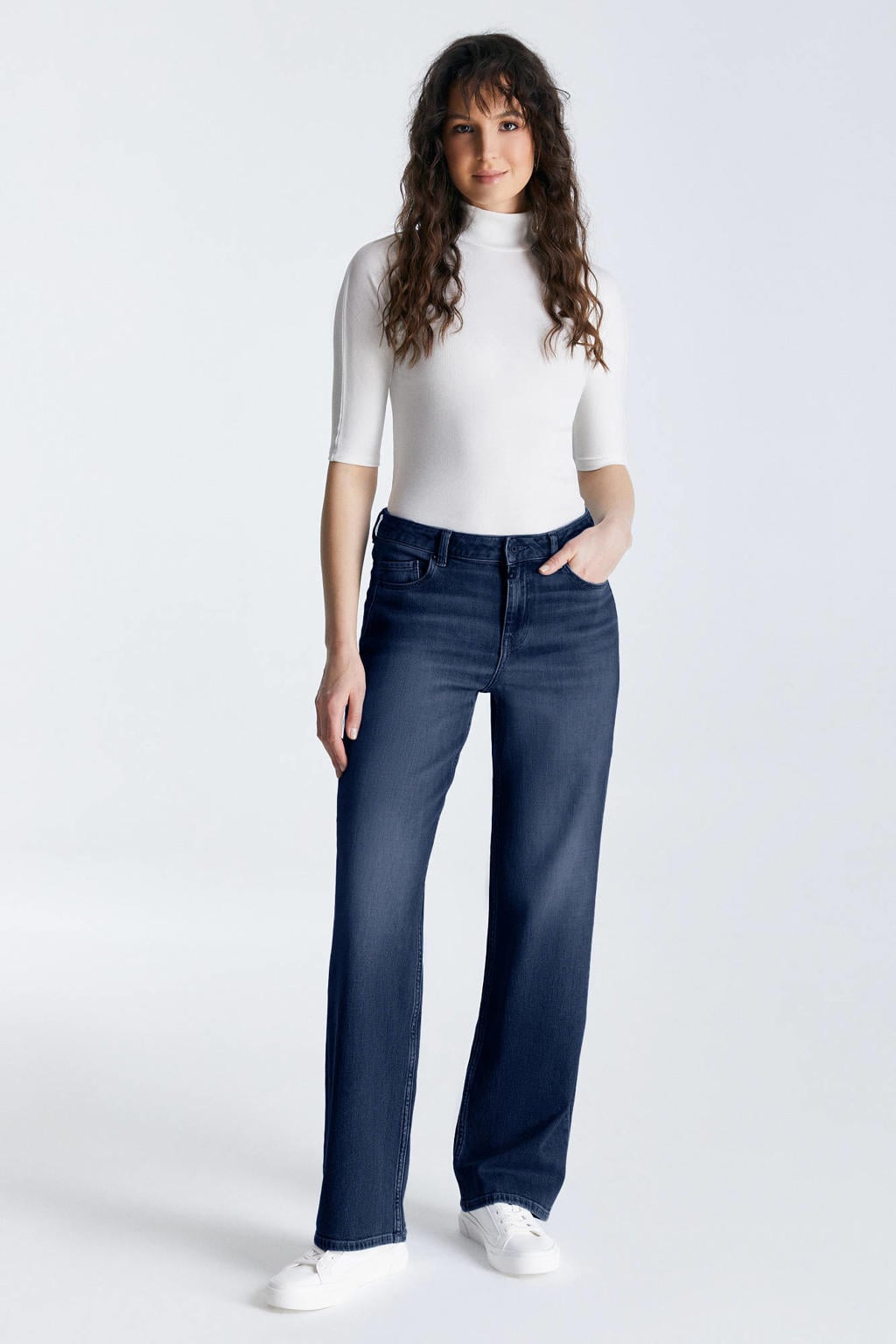 Cup of Joe Denim straight leg jeans - donkerblauw