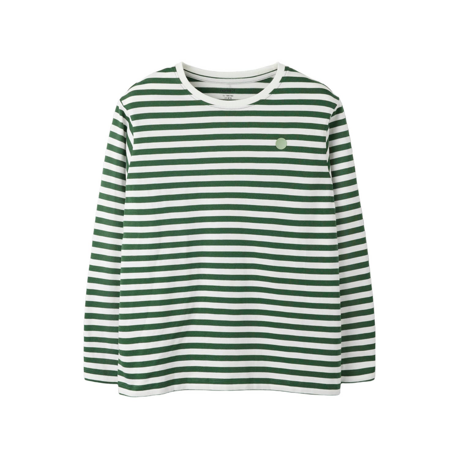 NAME IT KIDS gestreepte longsleeve groen wit