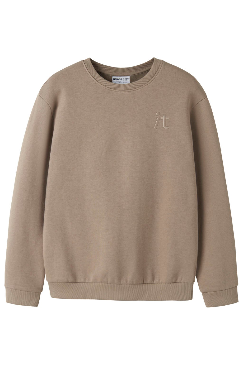 NAME IT KIDS sweater met borduursels - zand