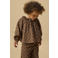 LIL' ATELIER MINI gebloemde blousetop met ruches - bruingroen