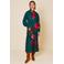 Oilily gebloemde maxi blousejurk met ceintuur - donkergroen