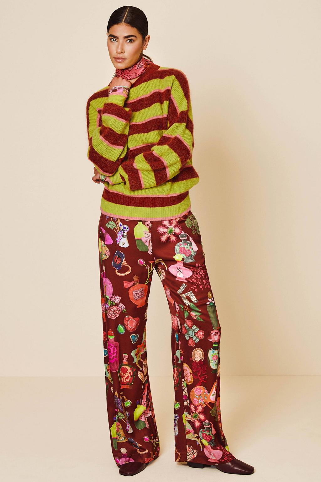 Multikleurige dames Oilily met strepenprint, lange mouwen en ronde hals