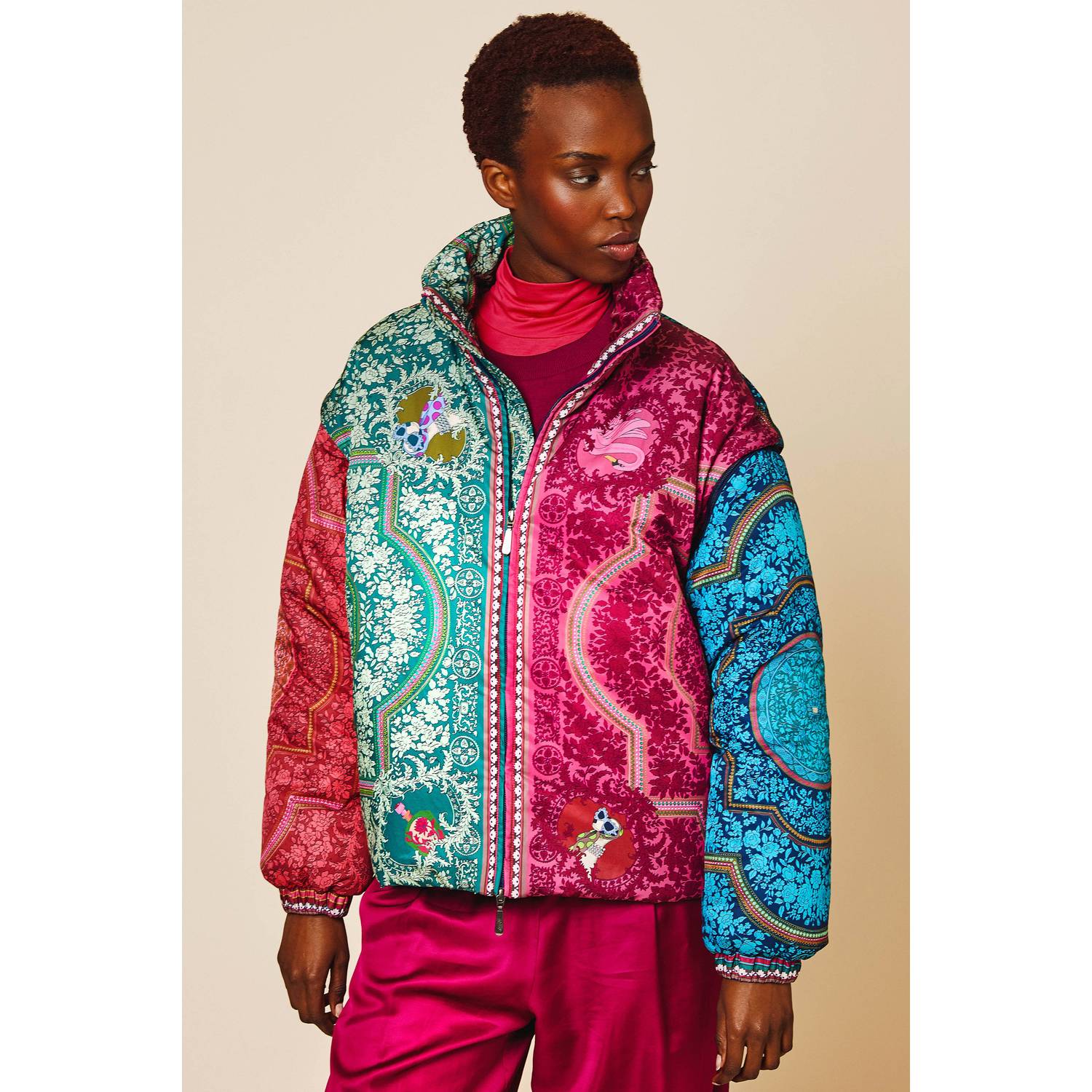 Oilily gewatteerde jas met print meerkleurig