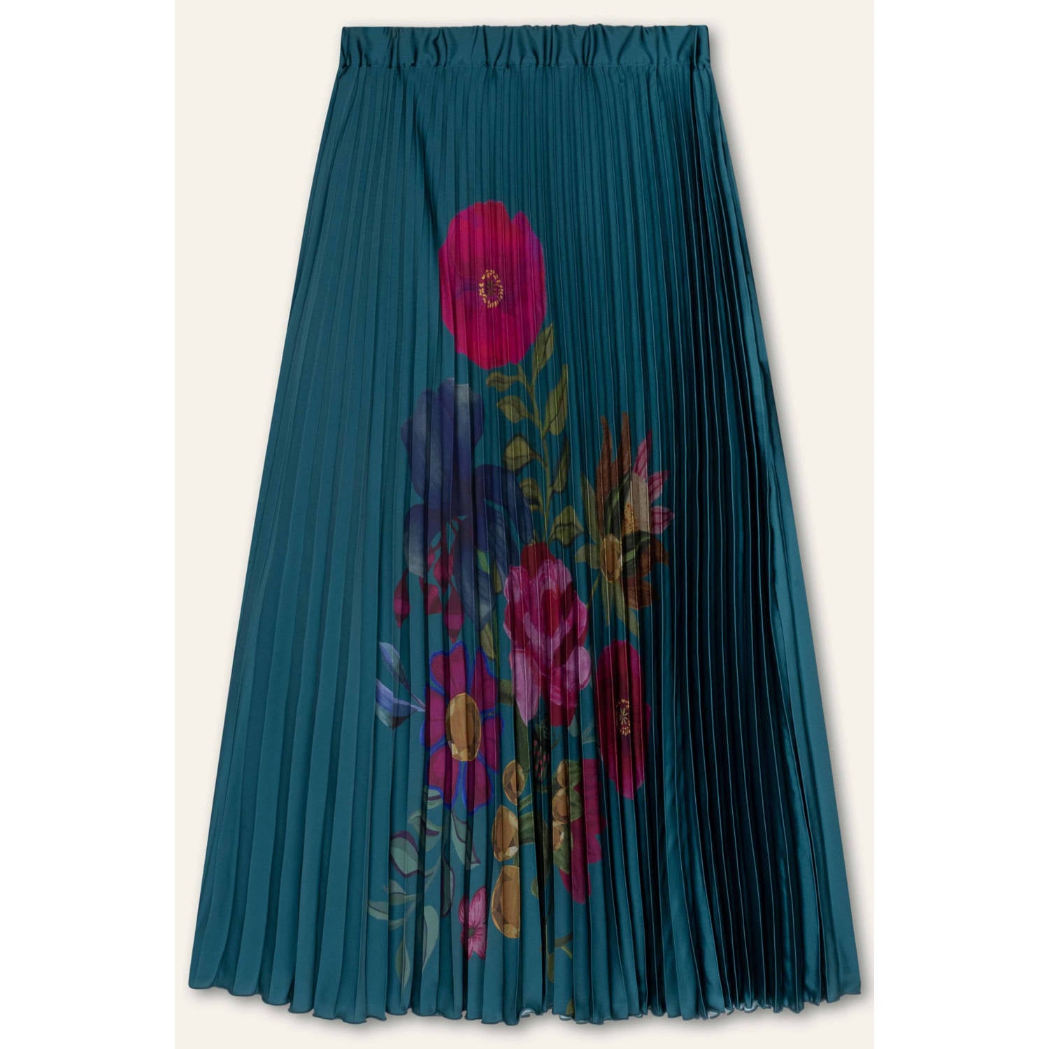 Oilily gebloemde plissé rok blauw