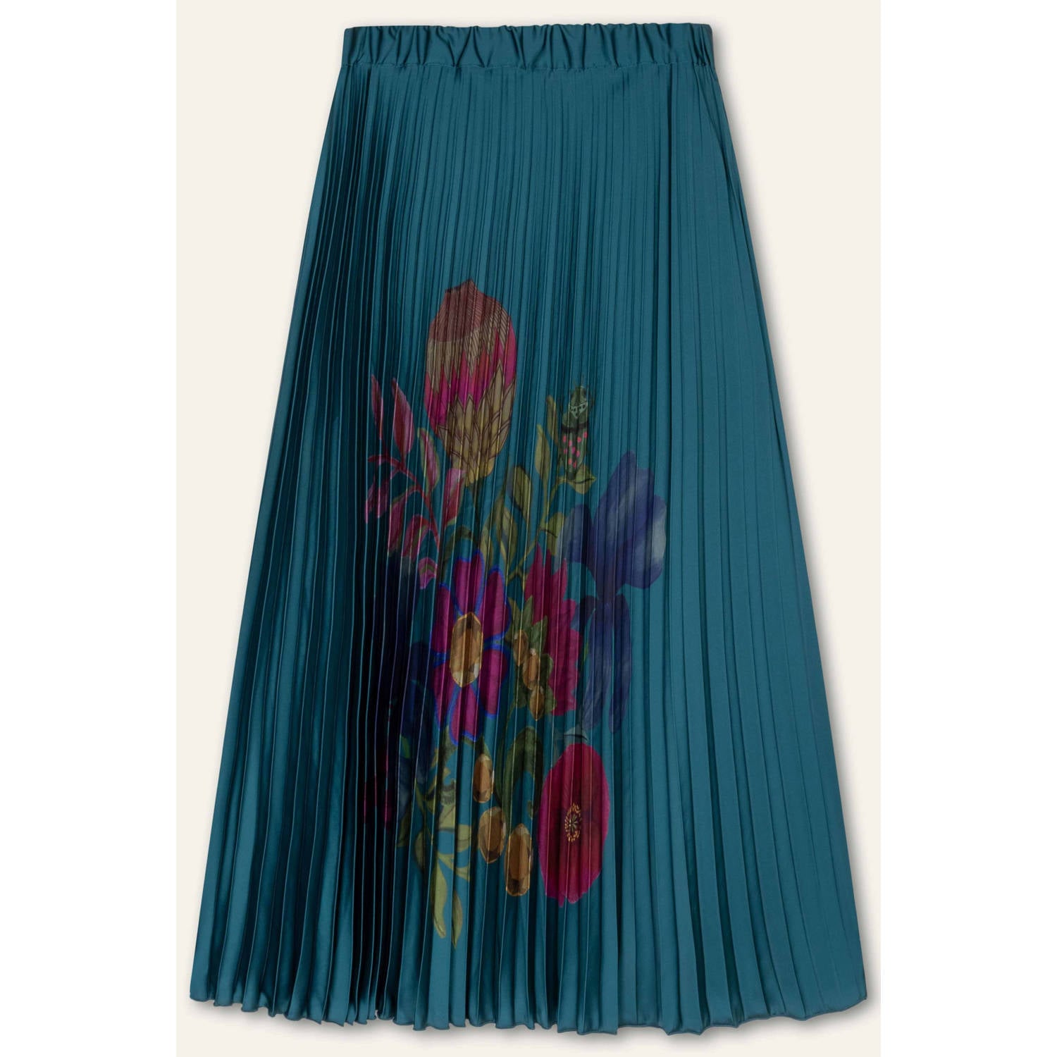 Oilily gebloemde plissé rok blauw