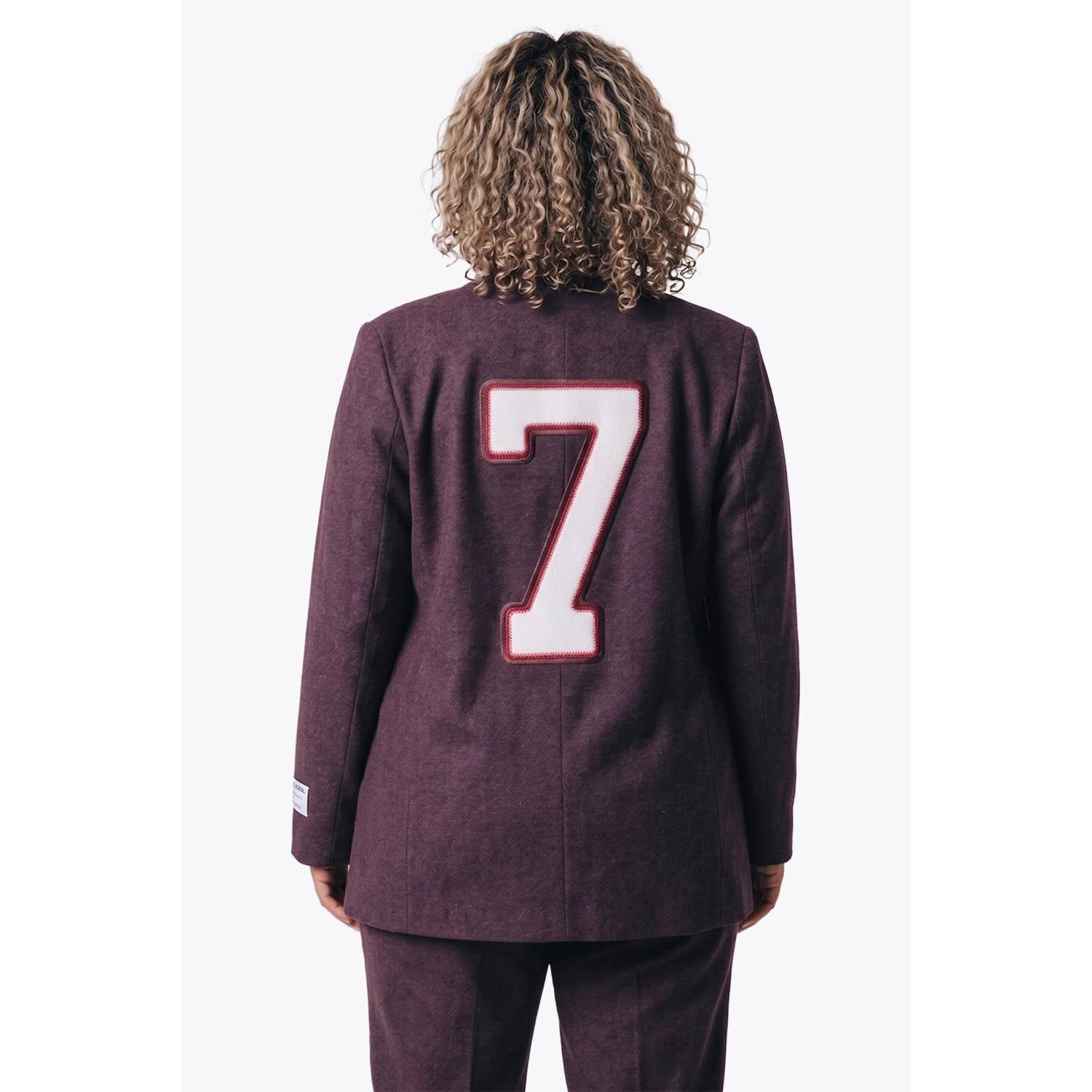 Colourful Rebel Curve blazer met wol donkerrood