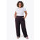 Colourful Rebel Curve Plus Size suèdelook straight leg broek - donkerbruin