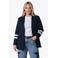 Colourful Rebel Curve Plus Size regular fit blazer met krijtstreep - donkerblauw