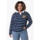 Colourful Rebel Curve katoenen gestreepte sweater - donkerblauw