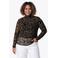 Colourful Rebel Curve top Plus Size met dierenprint - lichtbruin